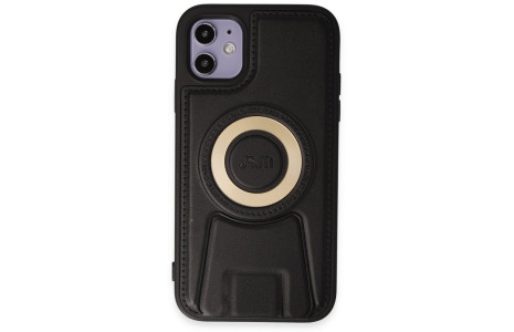 Newface iPhone 11 Kılıf Merkür Magneticsafe Standlı Kapak - Siyah
