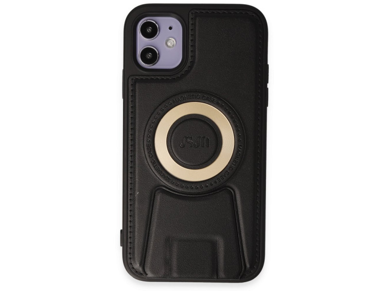 Newface iPhone 11 Kılıf Merkür Magneticsafe Standlı Kapak - Siyah