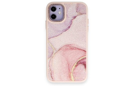 Newface iPhone 11 Kılıf Moda Simli Kapak - Rose