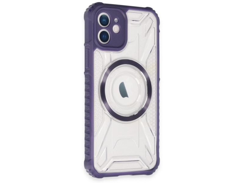 Newface iPhone 11 Kılıf Prag Magneticsafe Kapak - Derin Mor