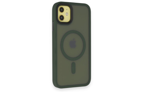 Newface iPhone 11 Kılıf Trex Magneticsafe Kapak - Koyu Yeşil