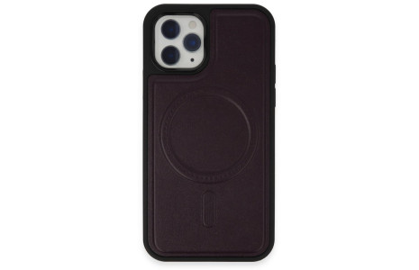 Newface iPhone 11 Pro Kılıf Ozzi Magsafe Deri Kapak - Derin Mor