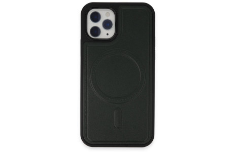 Newface iPhone 11 Pro Kılıf Ozzi Magsafe Deri Kapak - Koyu Yeşil