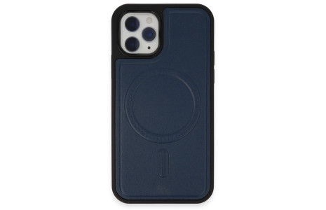 Newface iPhone 11 Pro Kılıf Ozzi Magsafe Deri Kapak - Lacivert