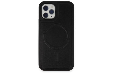 Newface iPhone 11 Pro Kılıf Ozzi Magsafe Deri Kapak - Siyah
