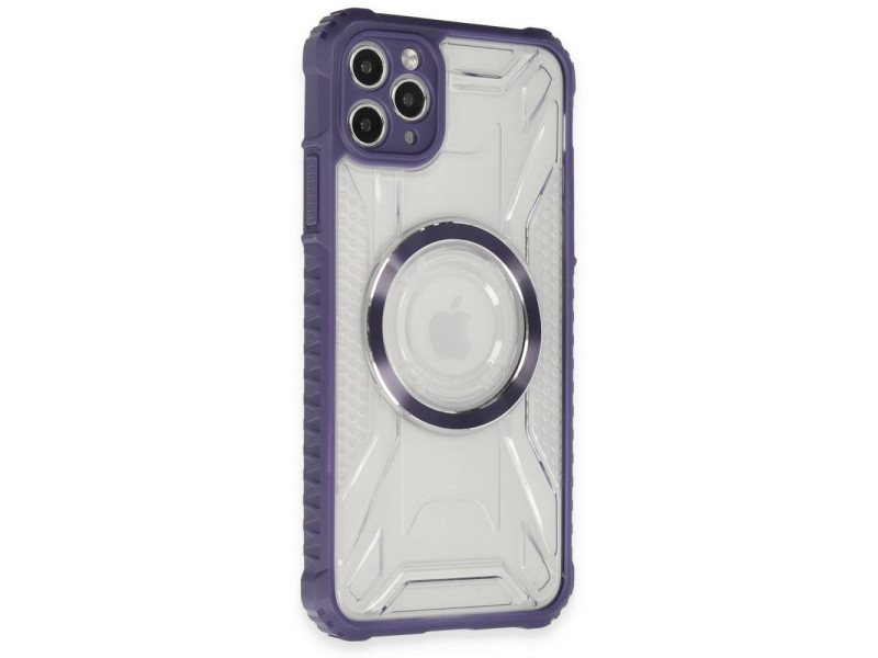 Newface iPhone 11 Pro Kılıf Prag Magneticsafe Kapak - Derin Mor