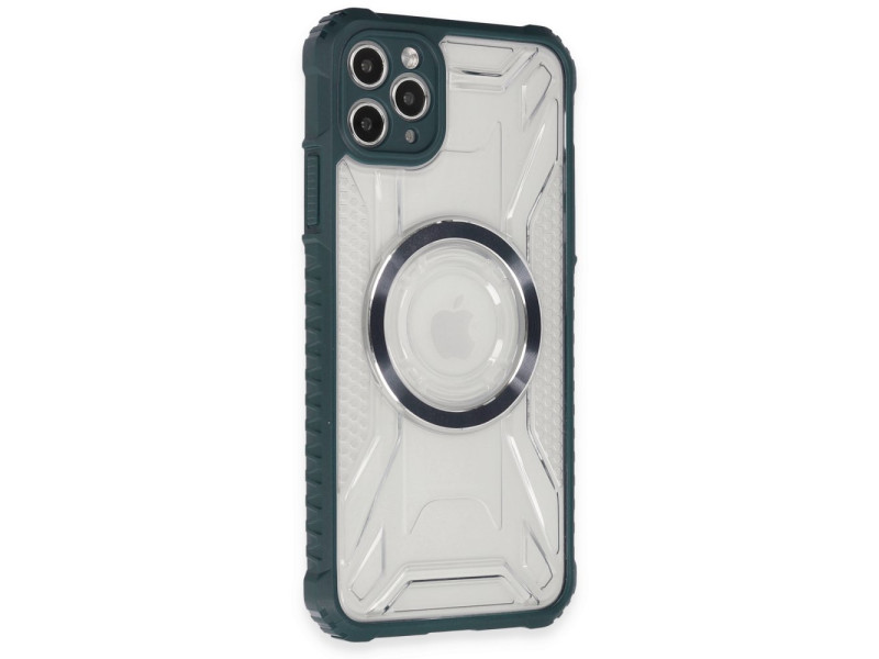 Newface iPhone 11 Pro Kılıf Prag Magneticsafe Kapak - Koyu Yeşil