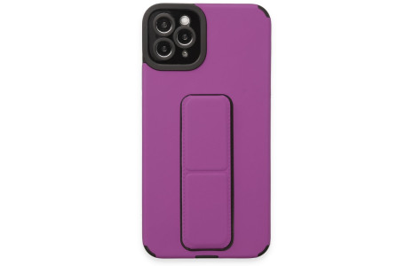 Newface iPhone 11 Pro Max Kılıf Mega Standlı Silikon - Mor