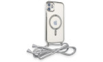 Newface iPhone 12 Kılıf Divo Lazer Askılı Magsafe Kapak - Gümüş