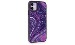Newface iPhone 12 Kılıf Moda Simli Kapak - Derin Mor