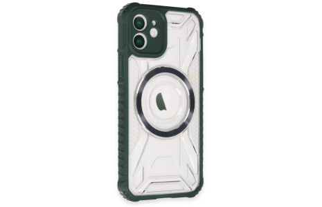Newface iPhone 12 Kılıf Prag Magneticsafe Kapak - Koyu Yeşil