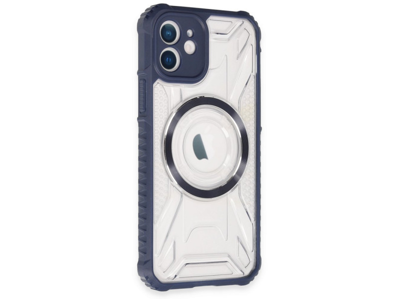 Newface iPhone 12 Kılıf Prag Magneticsafe Kapak - Lacivert