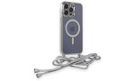 Newface iPhone 12 Pro Kılıf Divo Lazer Askılı Magsafe Kapak - Gümüş