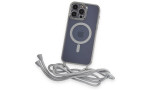 Newface iPhone 12 Pro Kılıf Divo Lazer Askılı Magsafe Kapak - Gümüş