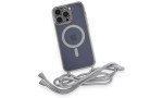 Newface iPhone 12 Pro Kılıf Divo Lazer Askılı Magsafe Kapak - Gümüş