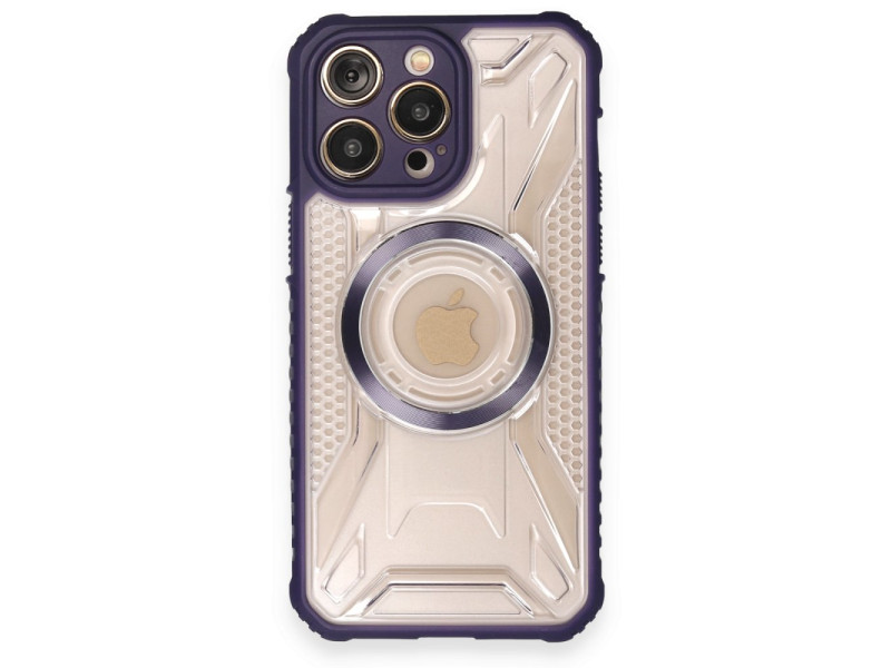 Newface iPhone 12 Pro Kılıf Prag Magneticsafe Kapak - Derin Mor