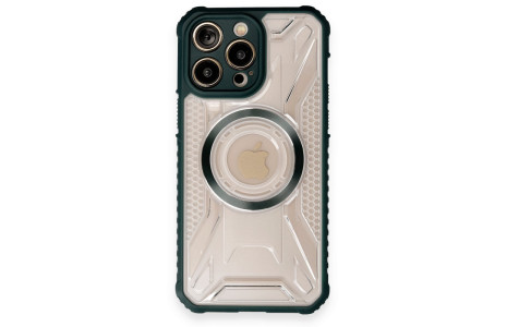 Newface iPhone 12 Pro Kılıf Prag Magneticsafe Kapak - Koyu Yeşil