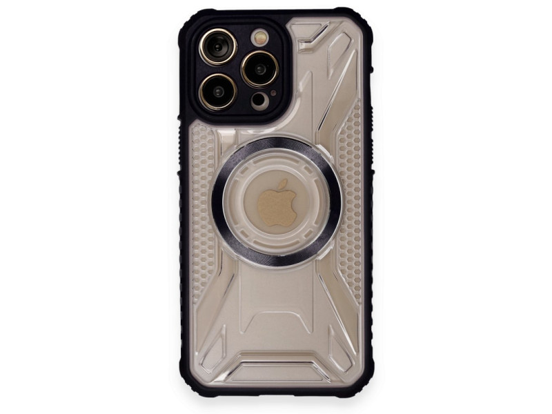Newface iPhone 12 Pro Max Kılıf Prag Magneticsafe Kapak - Siyah