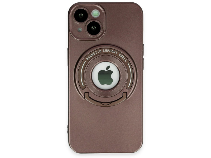 Newface iPhone 13 Kılıf Lukka Magneticsafe Kapak - Kahverengi
