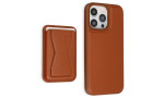 HDD iPhone 13 Pro Kılıf HD Deri Luxury Magnet Kartvizitli Kapak - Kahverengi