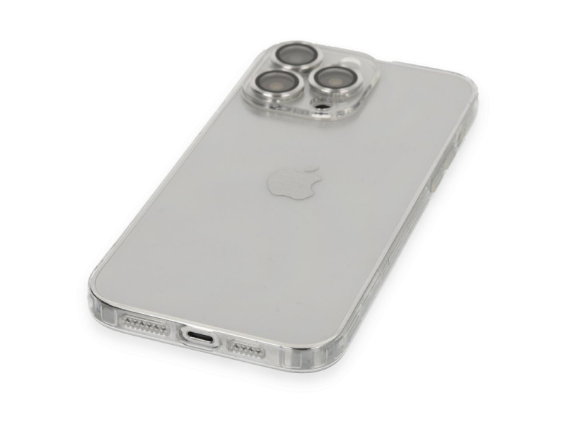 Newface iPhone 13 Pro Max Kılıf Luko Lens Silikon - Gümüş