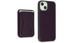 HDD iPhone 14 Kılıf HD Deri Luxury Magnet Kartvizitli Kapak - Derin Mor