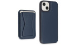 HDD iPhone 14 Kılıf HD Deri Luxury Magnet Kartvizitli Kapak - Lacivert