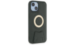 Newface iPhone 14 Kılıf Merkür Magneticsafe Standlı Kapak - Koyu Yeşil