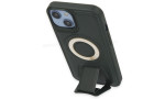 Newface iPhone 14 Kılıf Merkür Magneticsafe Standlı Kapak - Koyu Yeşil