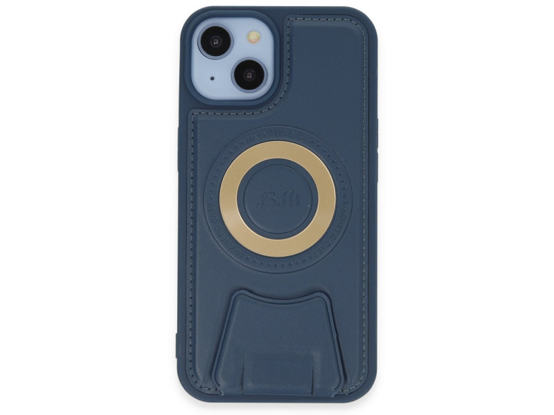 Newface iPhone 14 Kılıf Merkür Magneticsafe Standlı Kapak - Lacivert