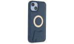 Newface iPhone 14 Kılıf Merkür Magneticsafe Standlı Kapak - Lacivert