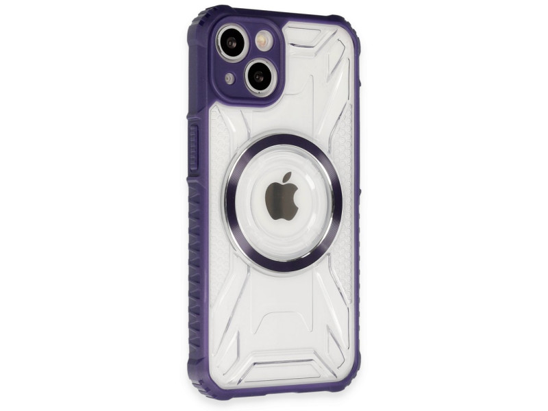 Newface iPhone 14 Kılıf Prag Magneticsafe Kapak - Derin Mor