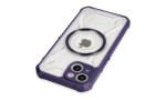 Newface iPhone 14 Kılıf Prag Magneticsafe Kapak - Derin Mor