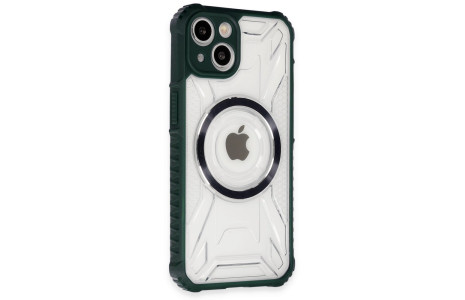 Newface iPhone 14 Kılıf Prag Magneticsafe Kapak - Koyu Yeşil
