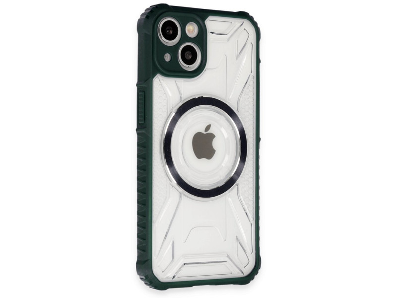 Newface iPhone 14 Kılıf Prag Magneticsafe Kapak - Koyu Yeşil