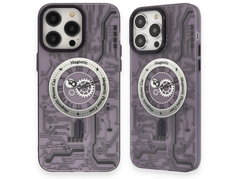 Newface iPhone 14 Pro Kılıf Apollo Magneticsafe Desenli Kapak - Apollo Mor - 5