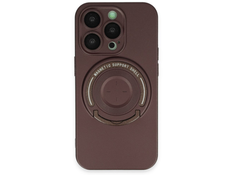 Newface iPhone 14 Pro Kılıf Lukka Magneticsafe Kapak - Kahverengi