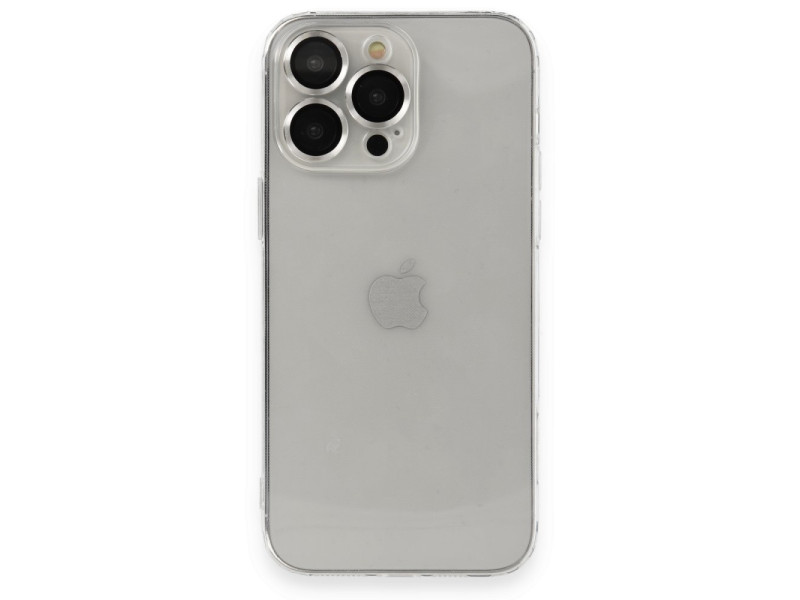 Newface iPhone 14 Pro Kılıf Luko Lens Silikon - Gümüş