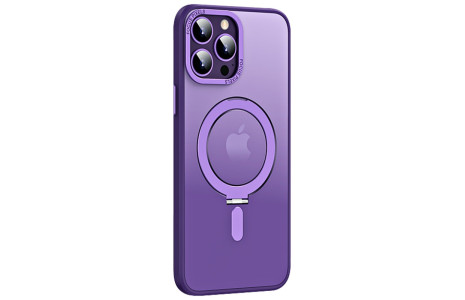 Newface iPhone 14 Pro Kılıf Mudo Mat Magneticsafe Kapak - Derin Mor