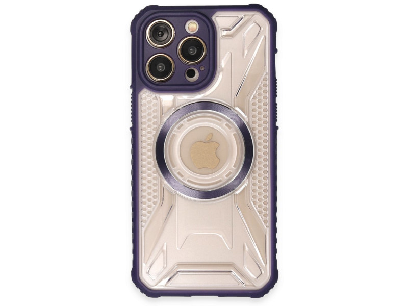 Newface iPhone 14 Pro Kılıf Prag Magneticsafe Kapak - Derin Mor
