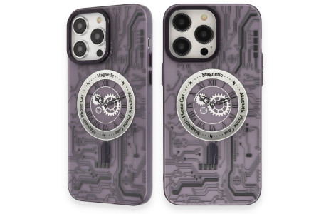 Newface iPhone 14 Pro Max Kılıf Apollo Magneticsafe Desenli Kapak - Apollo Mor - 5