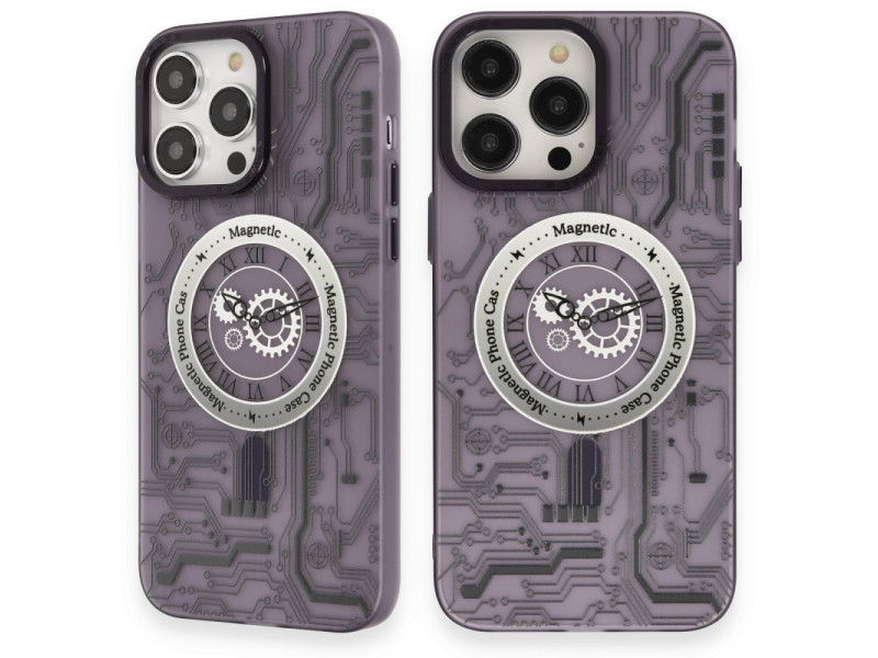 Newface iPhone 14 Pro Max Kılıf Apollo Magneticsafe Desenli Kapak - Apollo Mor - 5