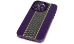 HDD iPhone 14 Pro Max Kılıf HBC-160 Almera Taşlı Kapak - Derin Mor