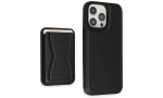 HDD iPhone 14 Pro Max Kılıf HD Deri Luxury Magnet Kartvizitli Kapak - Siyah