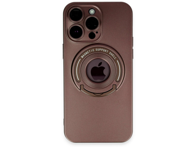 Newface iPhone 14 Pro Max Kılıf Lukka Magneticsafe Kapak - Kahverengi