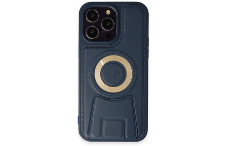 Newface iPhone 14 Pro Max Kılıf Merkür Magneticsafe Standlı Kapak - Lacivert
