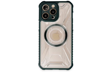 Newface iPhone 14 Pro Max Kılıf Prag Magneticsafe Kapak - Koyu Yeşil