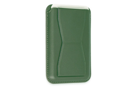 Newface Magneticsafe Standlı Deri Kartlık - Koyu Yeşil