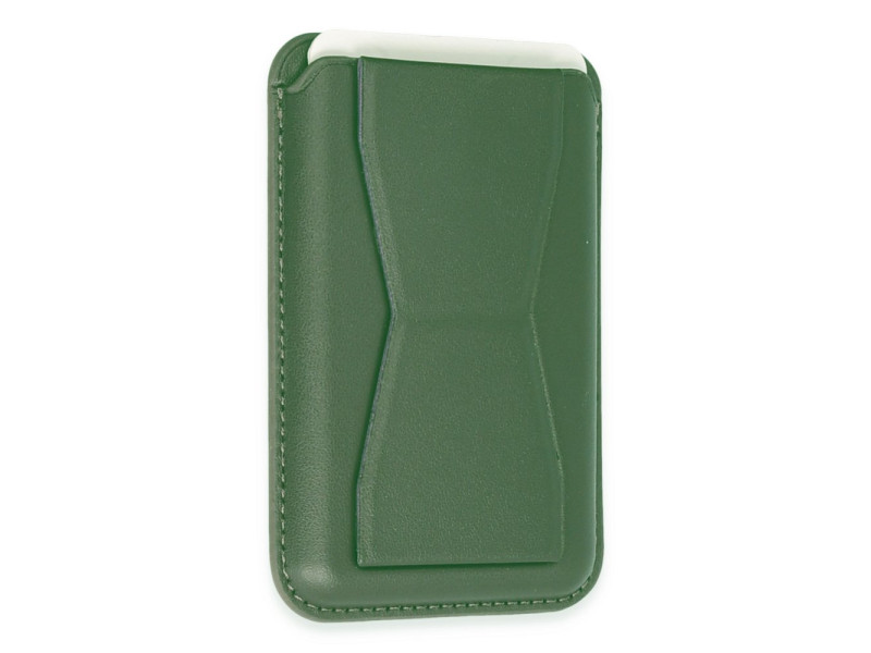 Newface Magneticsafe Standlı Deri Kartlık - Koyu Yeşil
