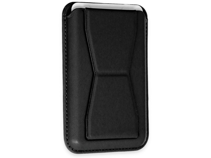 Newface Magneticsafe Standlı Deri Kartlık - Siyah
